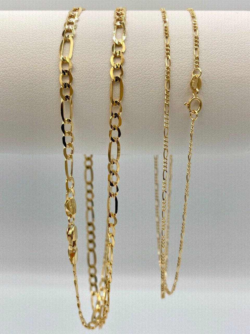 18K Solid Gold Figaro Chain Necklace, Real 18K Gold Figaro Monaco Links Chain, Pure 18K Gold, Gold Chain For Men/Women, Beautifully Crafted!