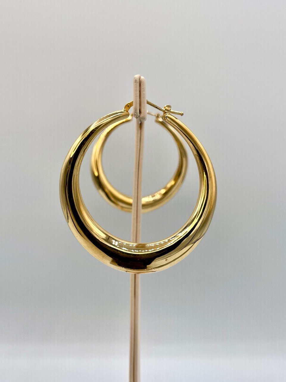 18k Gold Hoop Earrings Extravaganza: Unveiling Extra Chunky Hoop Earrings - Elevate Your Style with Bold Sophistication,Real Gold Women/Girl