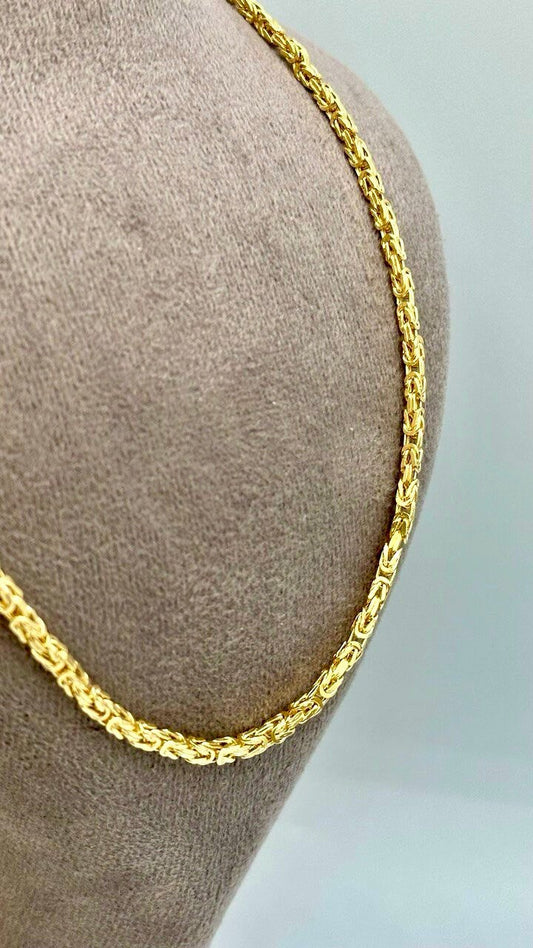 14K Solid Gold Byzantine Elegance,2.5mm Heavy Solid Chain Necklace for Men and Women, Luxury Unisex Charm,14K Gold Byzantine Chain Necklace!