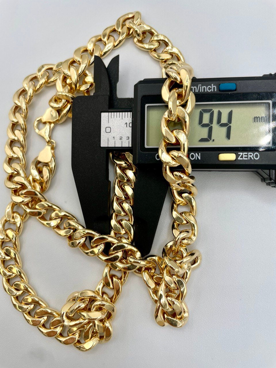 18Karat Gold Curb Necklace (9.4mm) Thick,Real gold,chunky Necklace Chain,Cuban Necklace Link Chain,Birthday Gift ,Gift For Men/Women!
