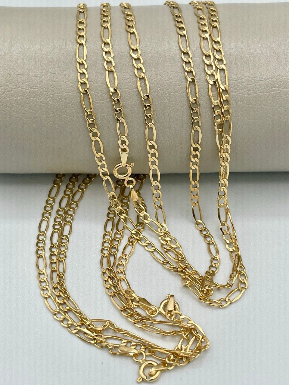 18Karat Gold Figaro Chain Necklace, Real 18K Gold Figaro Monaco Links Chain, Pure 18K Gold, Gold Chain For Men/Women, Beautifully Crafted!