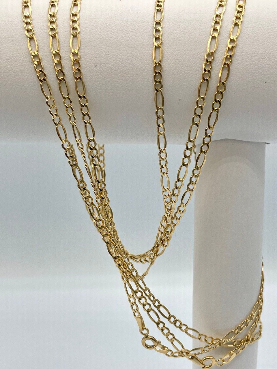 18Karat Gold Figaro Chain Necklace, Real 18K Gold Figaro Monaco Links Chain, Pure 18K Gold, Gold Chain For Men/Women, Beautifully Crafted!