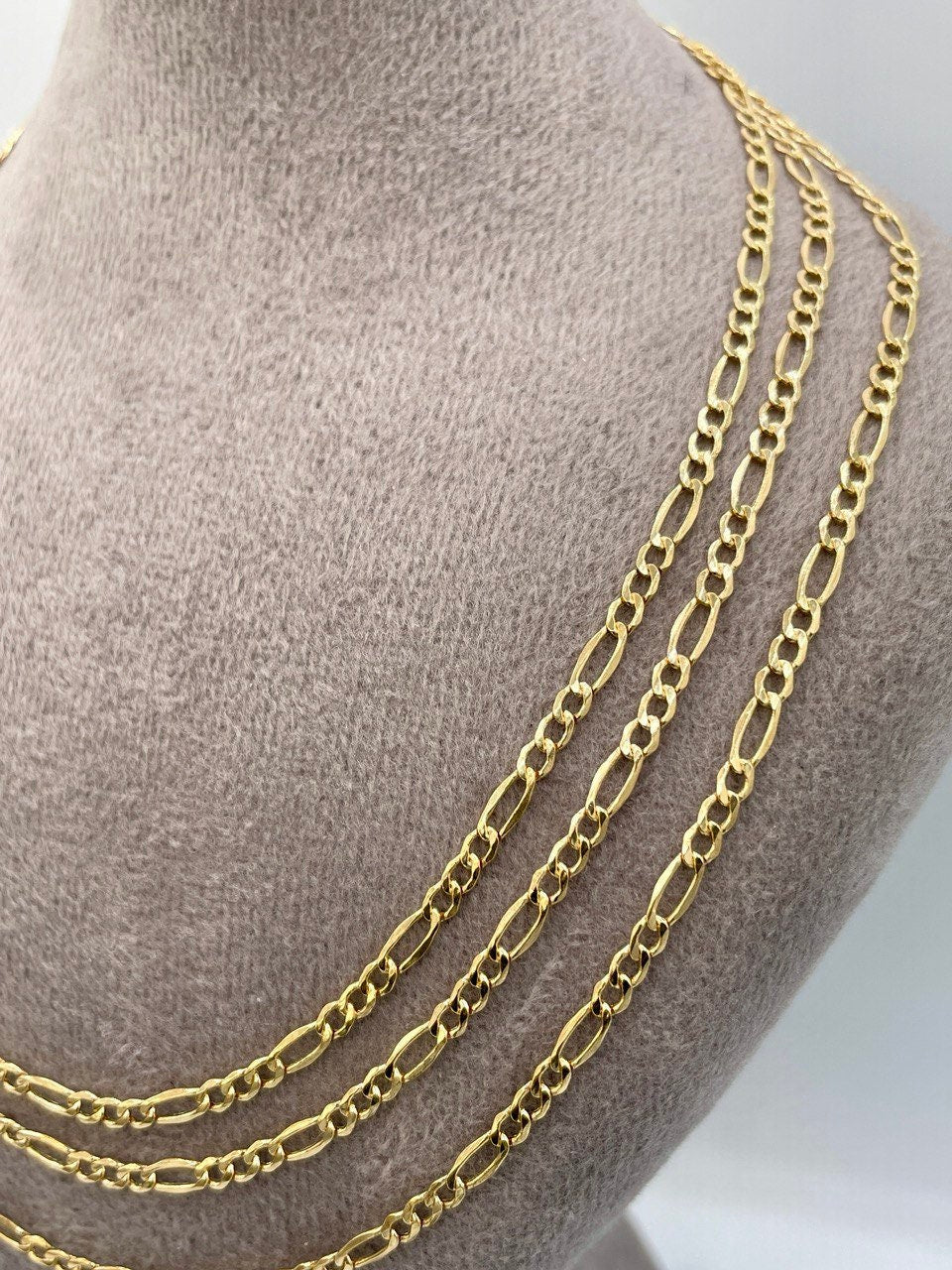 18Karat Gold Figaro Chain Necklace, Real 18K Gold Figaro Monaco Links Chain, Pure 18K Gold, Gold Chain For Men/Women, Beautifully Crafted!