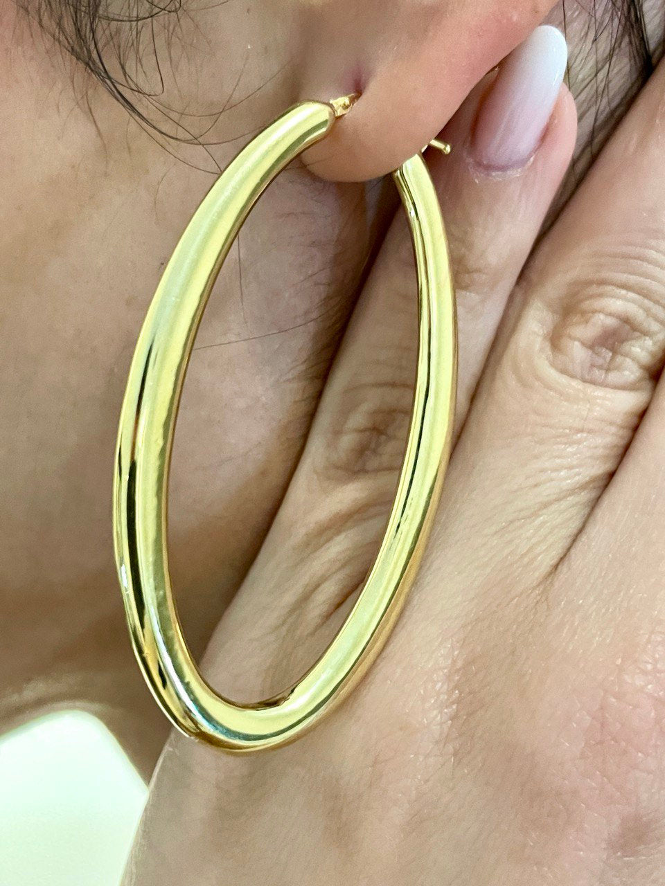 18k Gold Hoop Earrings Extravaganza: Unveiling Extra Chunky Hoop Earrings - Elevate Your Style with Bold Sophistication,Real Gold Women/Girl