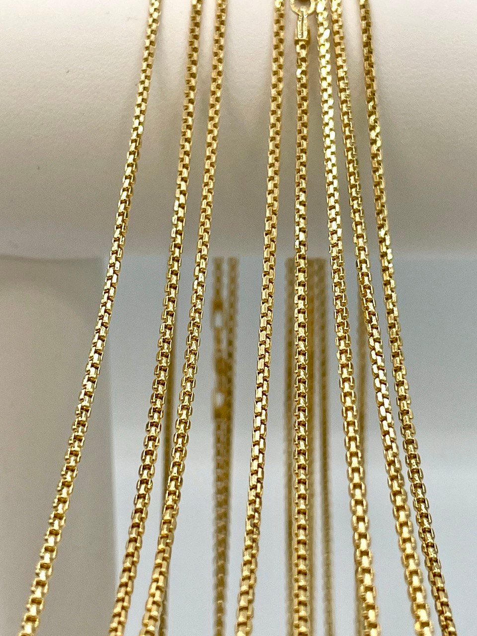 18k Gold Box Chain Necklace,1.5mm(Thick) Real Solid Gold,Timeless Elegance and Luxury Redefined,Gift for Women/Men