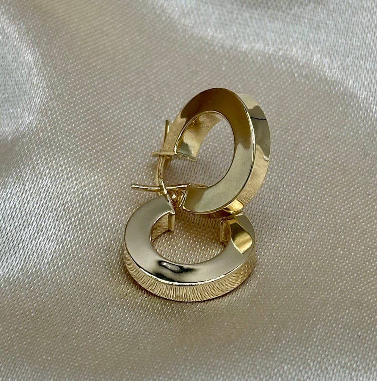 18K Real Gold Thick Hoop Earrings, Chunky Hoops, Polished Chunky Gold Hoop Earrings, Hoops for Women,18K Gold Hoop Earrings Gift for Her.