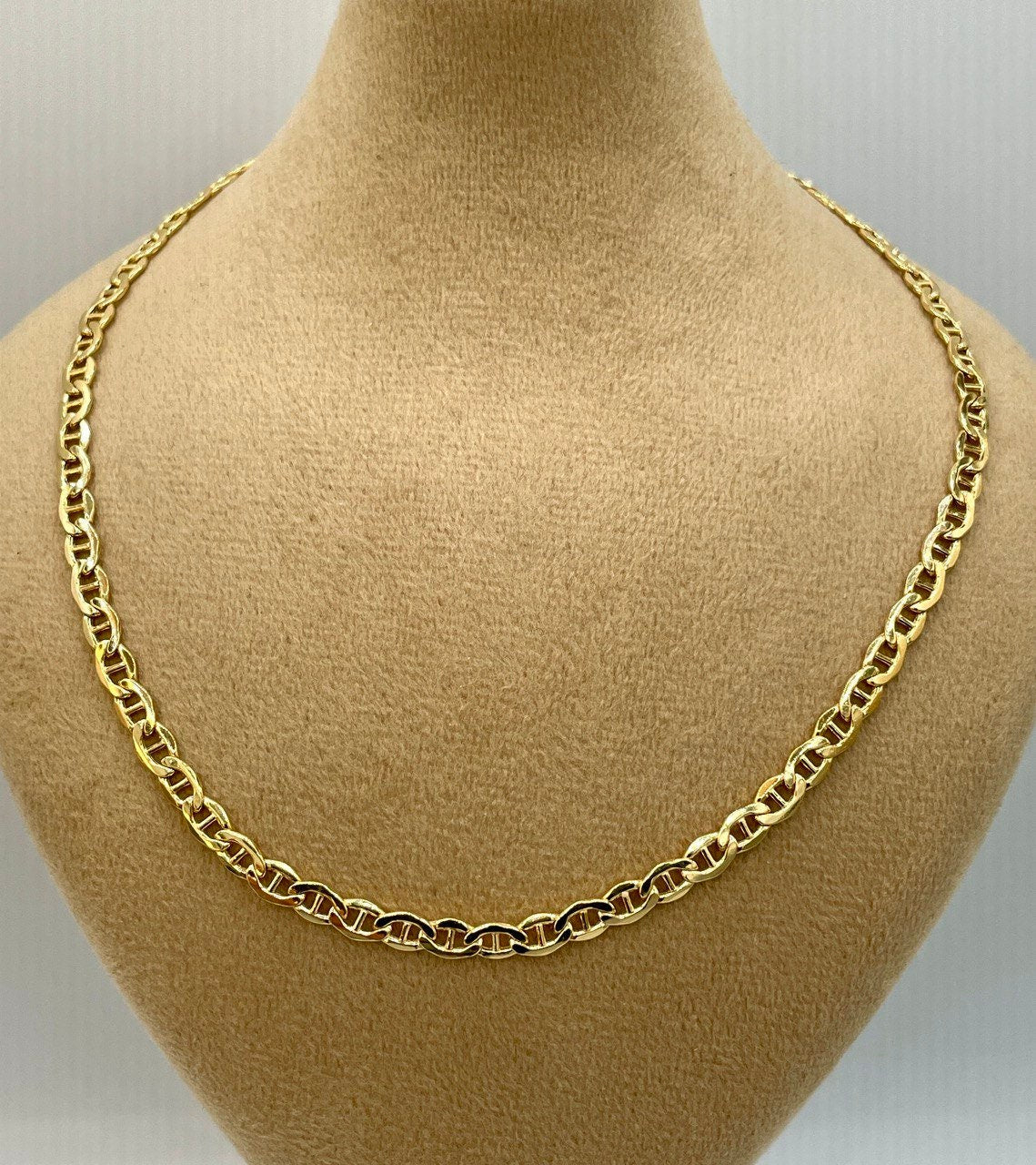 14k Gold ANCHOR CHAIN Necklace,4mmThick,Tiger eyes Necklace,14k Real SOLID Gold chain,14k Gold Mariner necklace ,Gift necklace,Birthday Gift