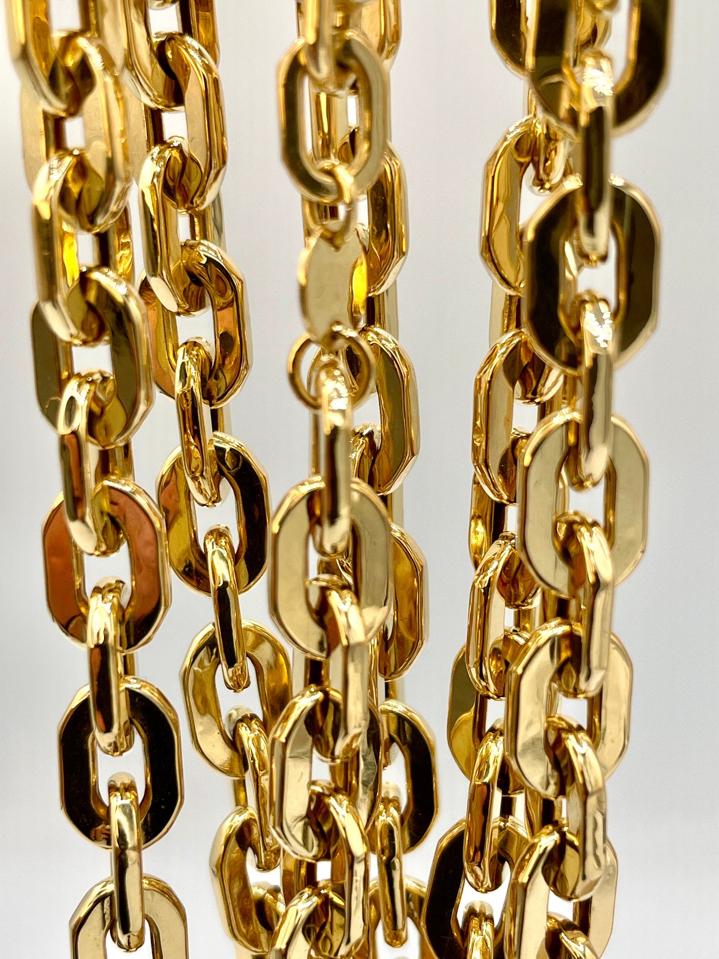 18K GOLD CABLE PARALLEL(6MM)20"22"24", Christmas Gift, Unisex Gold, Birthday Gift, For her, For him, Anniversary Gift, Real Gold Necklace.