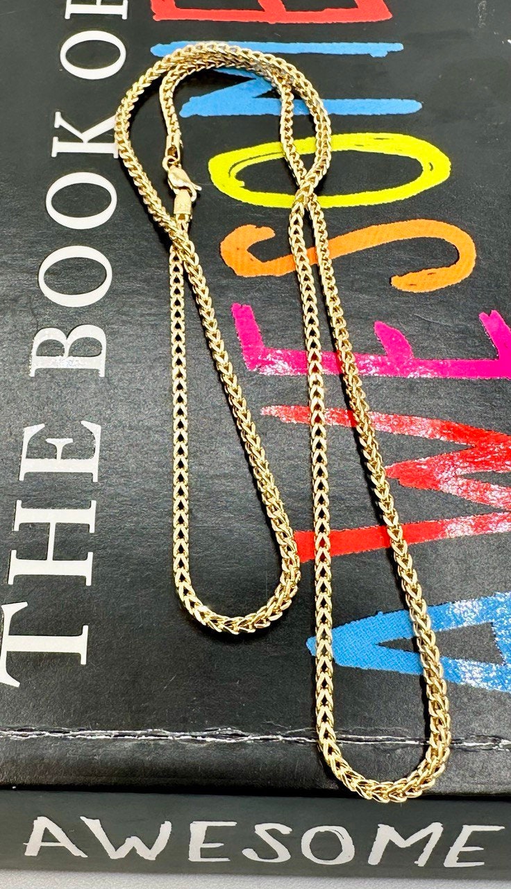 18k Real Gold Franco Chain,2 MM,foxtail necklace,Franco foxtail chain,Trending gold chain,Anniversary Gift,Birthday Gift ,For Her, For Him