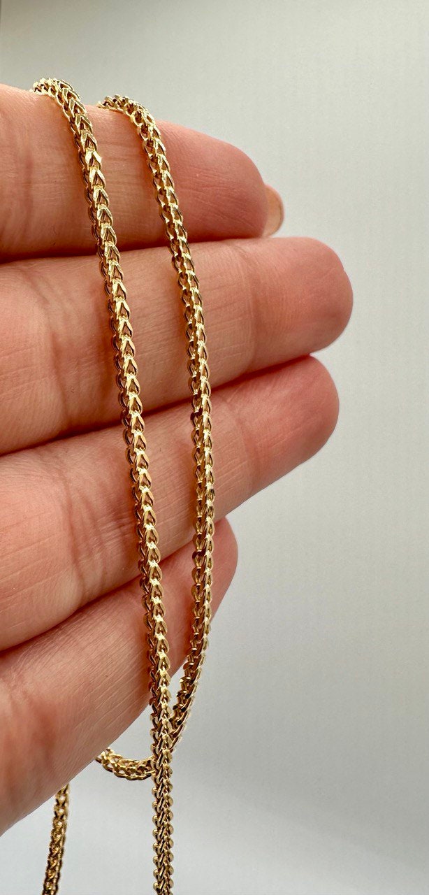 18k Real Gold Franco Chain,2 MM,foxtail necklace,Franco foxtail chain,Trending gold chain,Anniversary Gift,Birthday Gift ,For Her, For Him