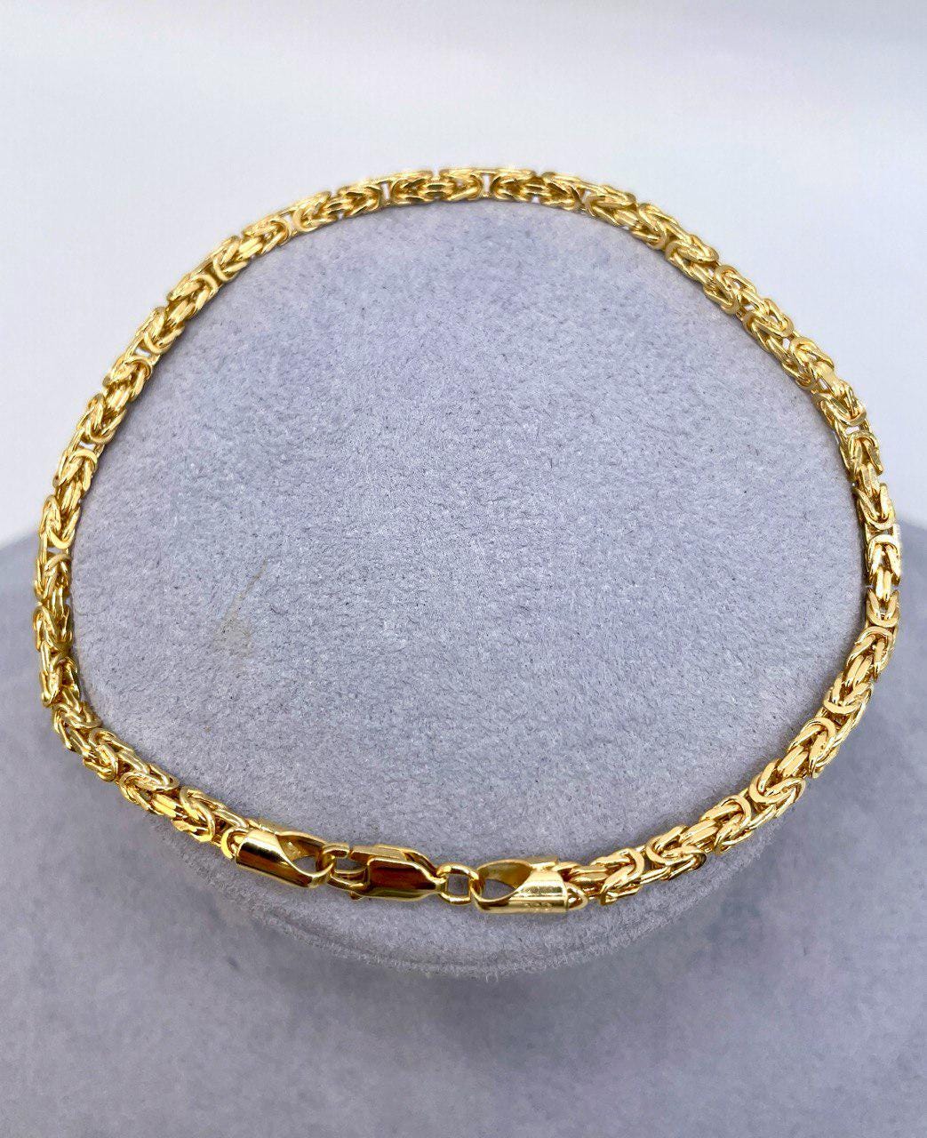 14K Yellow Solid Gold Byzantine Bracelet Chain, 14K Pure Gold Byzantine 2.5mm thick, 8.5" lengths, 14K Real Gold Bracelet for Men/Women!