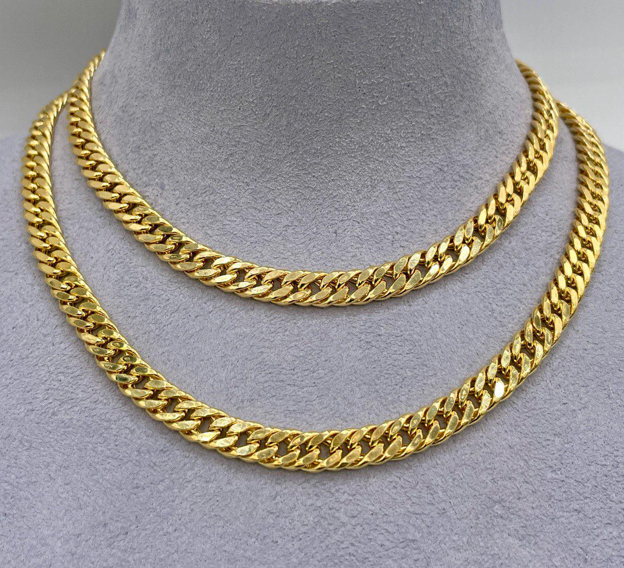 14K Solid Gold Curb Chain Necklace – Real Gold 6mm Miami Cuban Link – Unisex Heavy Gold Chain for Men & Women – Luxury 14K Gold Jewelry