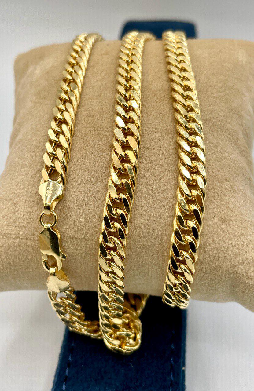 14K Solid Gold Curb Chain Necklace – Real Gold 6mm Miami Cuban Link – Unisex Heavy Gold Chain for Men & Women – Luxury 14K Gold Jewelry