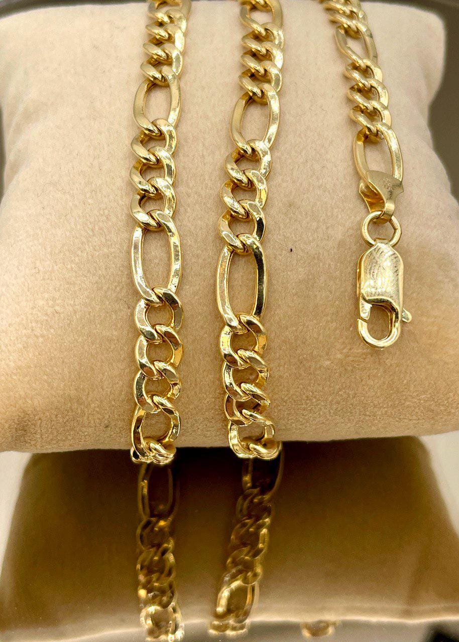 14K Gold Figaro Chain Necklace, Solid 14K Gold Figaro Chain for Men/Women, Gold Figaro Link Chain for Him/Her, 6mm thick, Birthday Gift!