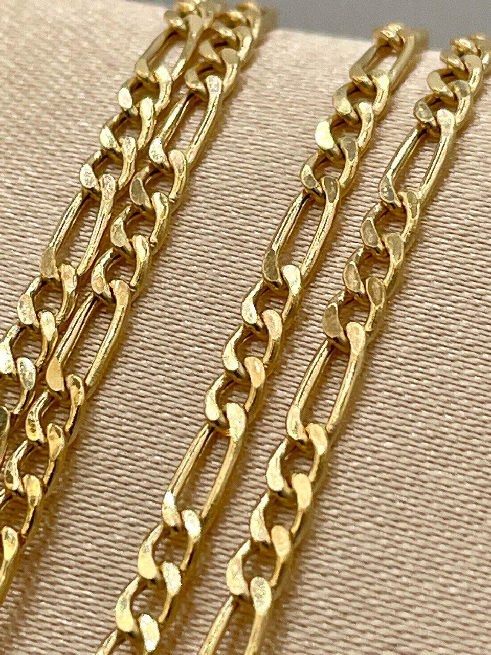 18K Solid Gold Figaro Chain Necklace, Real 18K Gold Figaro Link Chain for Men, Women, 2.5mm _ 20 to 22 inches 18K Gold Chain, Birthday Gift!