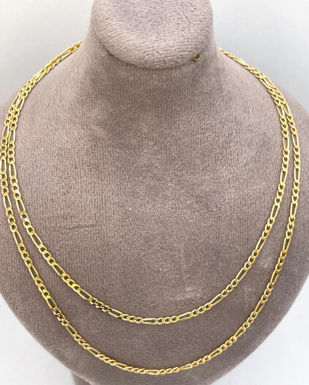 18K Solid Gold Figaro Chain Necklace, Real 18K Gold Figaro Link Chain for Men, Women, 2.5mm _ 20 to 22 inches 18K Gold Chain, Birthday Gift!