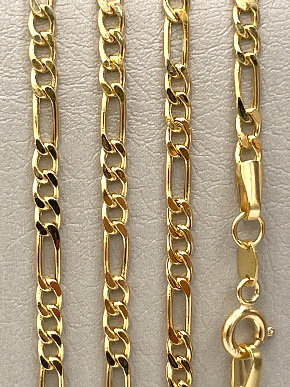 18K Solid Gold Figaro Chain Necklace, Real 18K Gold Figaro Link Chain for Men, Women, 2.5mm _ 20 to 22 inches 18K Gold Chain, Birthday Gift!