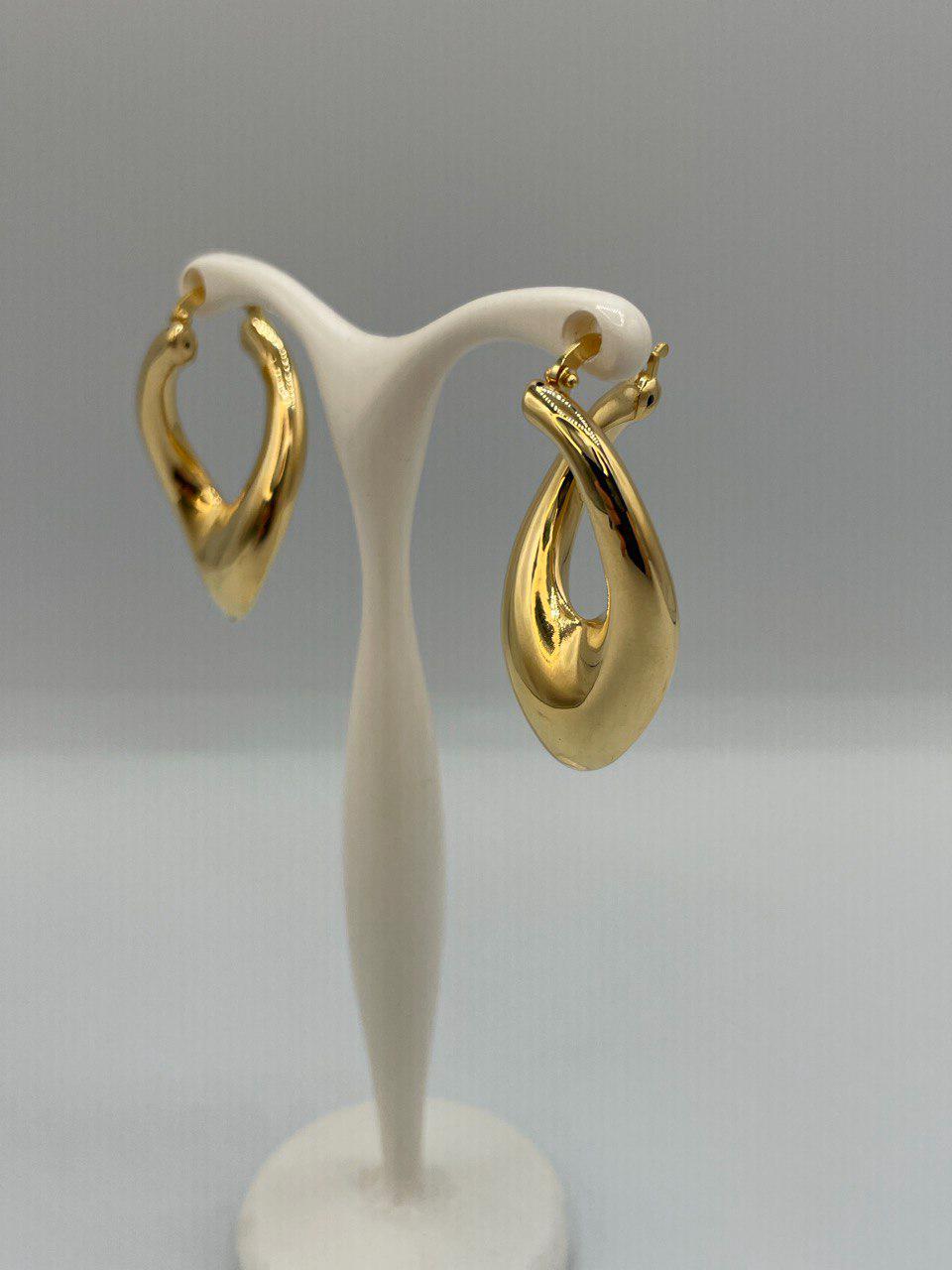 18K Gold Earrings Hoop Latch Back Earrings,37mm Lengths Hoop Earrings in 18K Yellow Gold For Men & Women, Birthday Gift, Gift For Him/Her!