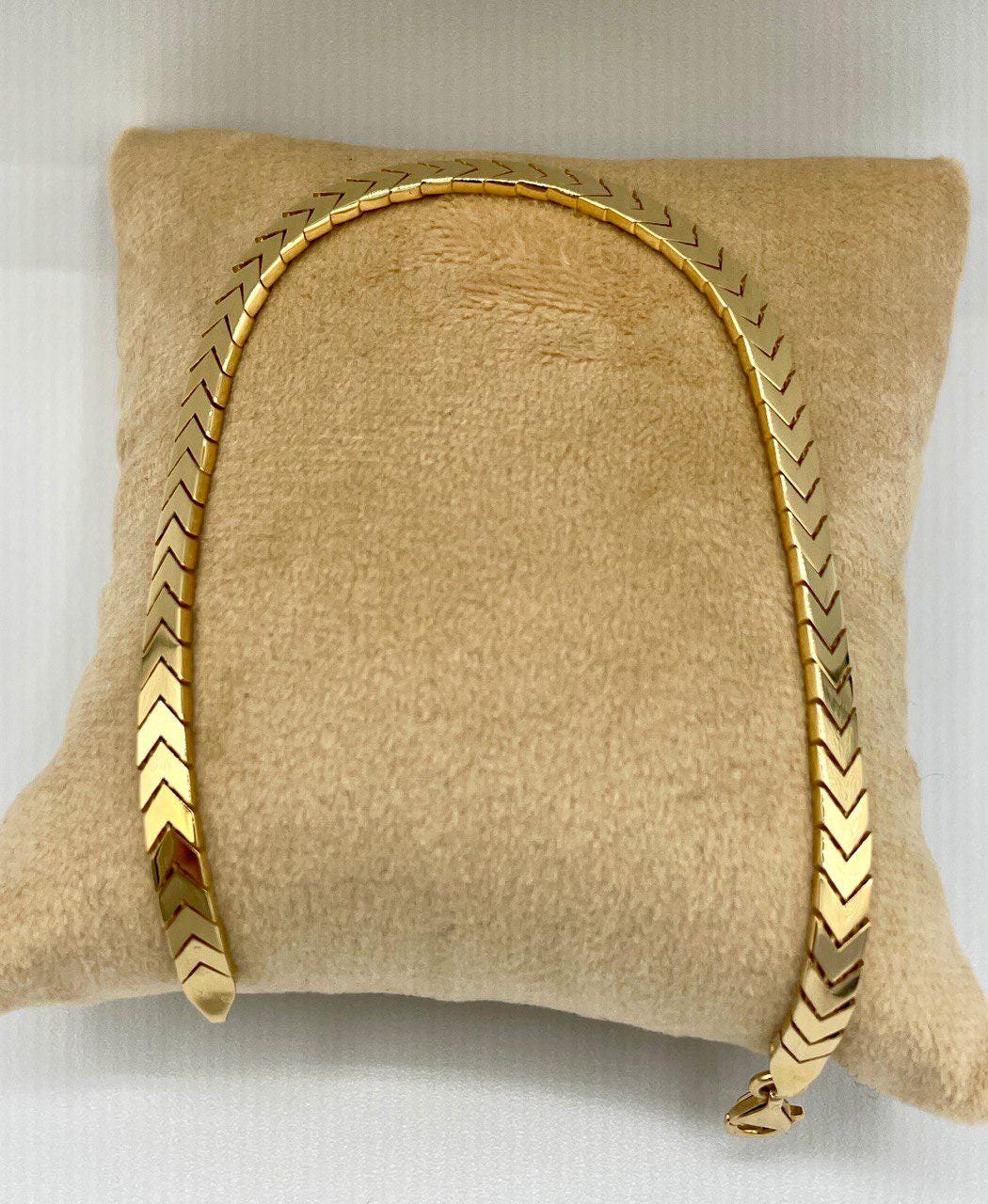 18K Solid V Link Bracelet Gold,Real Solid Gold Bracelet,Handcrafted Gold Bracelet,The Epitome of Class and Beauty,Luxury Gold Bracelet Gift.