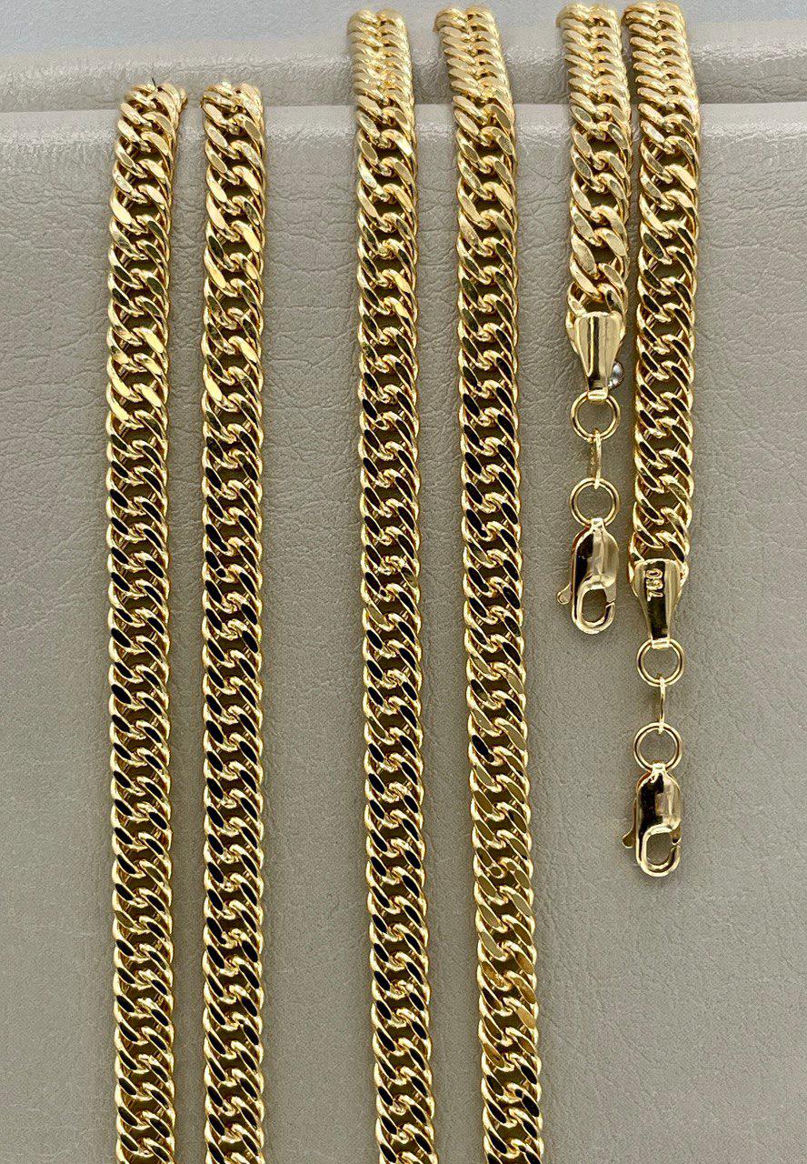 18K Solid Gold Curb Chain Necklace, Genuine 18K Gold Tight Curb Link Chain for men/Women, 4.30mm_20"-22", Real 18K Gold Chain for Him/Her!