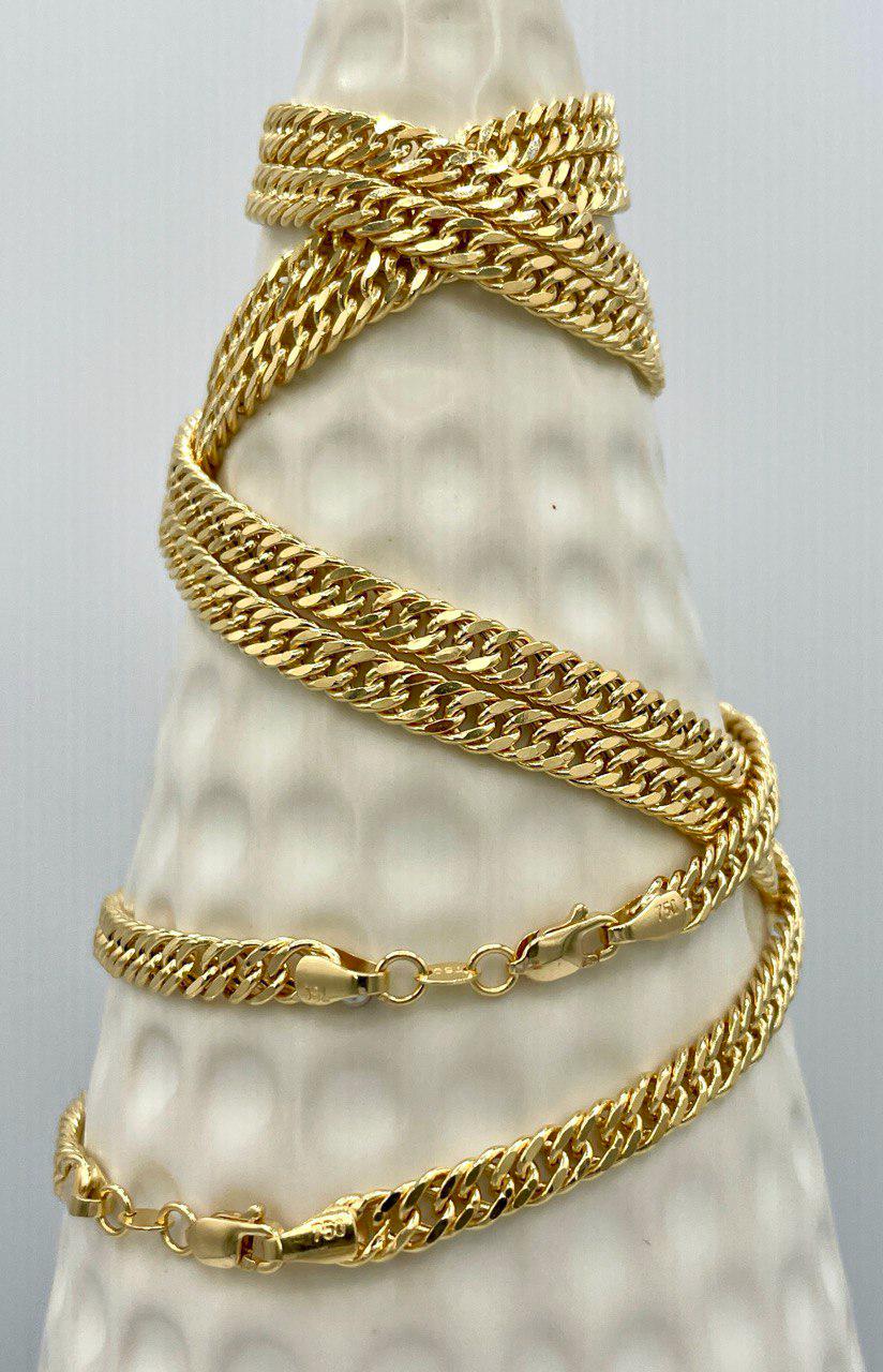 18K Solid Gold Curb Chain Necklace, Genuine 18K Gold Tight Curb Link Chain for men/Women, 4.30mm_20"-22", Real 18K Gold Chain for Him/Her!