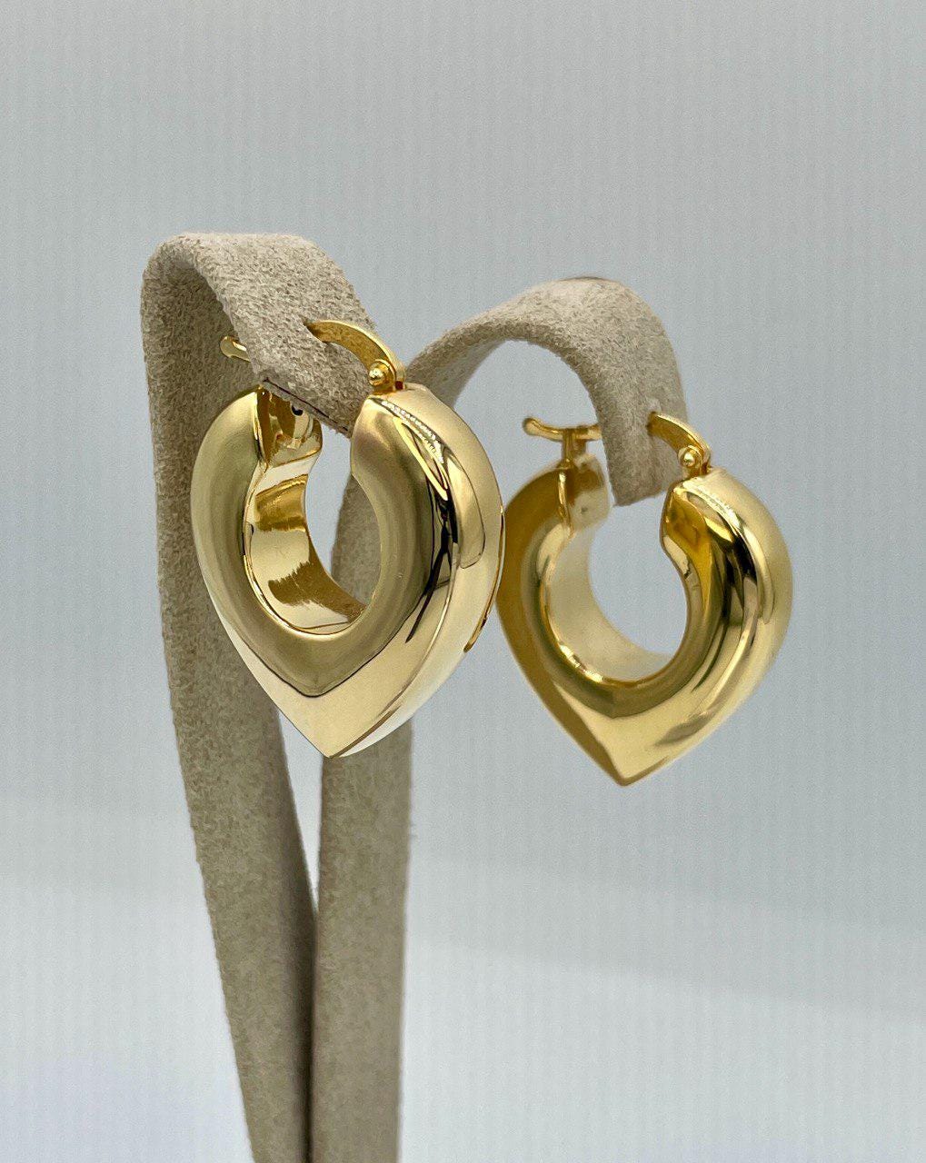 18K Gold Diamond Earrings Hoop, Latch Back Earrings,27mm Hoop Earrings in 18K Yellow Gold For Men & Women, Birthday Gift, Gift For Him/Her!