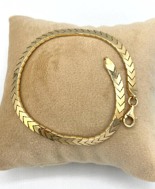 18K Solid V Link Bracelet Gold,Real Solid Gold Bracelet,Handcrafted Gold Bracelet,The Epitome of Class and Beauty,Luxury Gold Bracelet Gift.