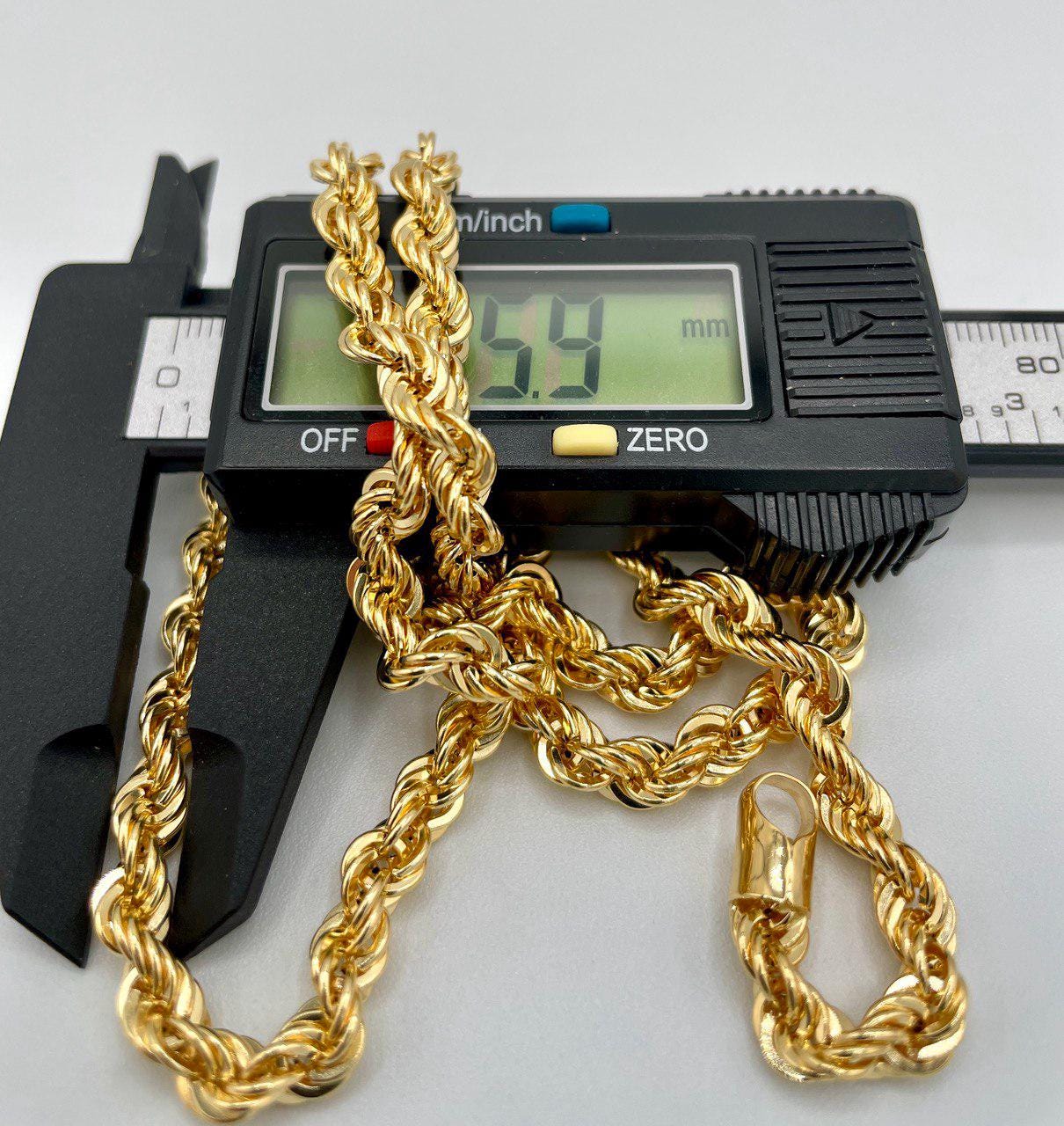 Solid Gold 18k Rope Chain, Chunky Gold Rope Chain,Real Gold Chain,For Him/Her,Birthday Gift,Anniversary Gift.