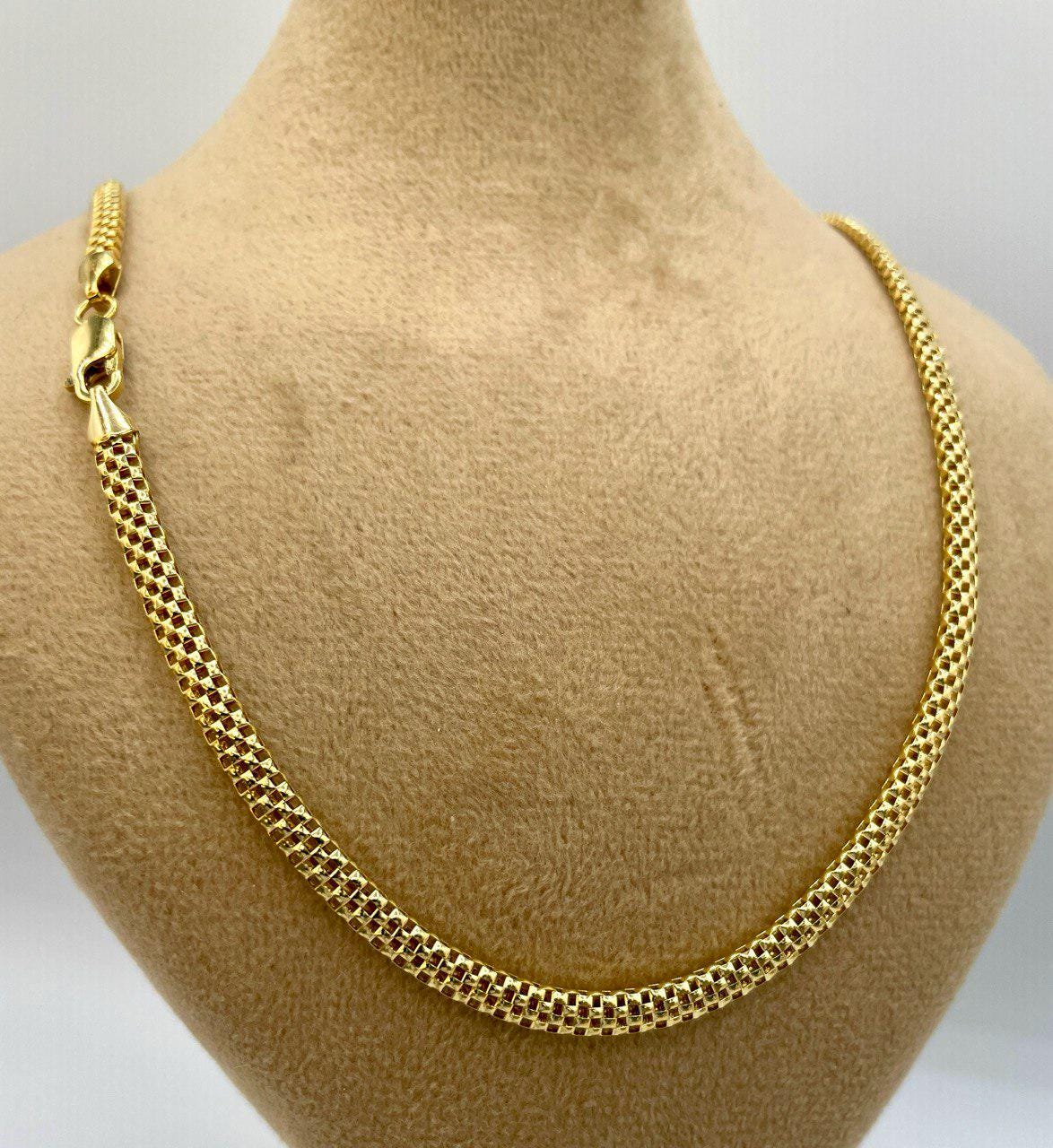 14Karat Gold Snake Necklace Chain,Real 14Karat Gold,Yellow Gold(4mm)Thick,Birthday Gift, Gift For Men/Women,Anniversary Gift,Gift FOR Mom.