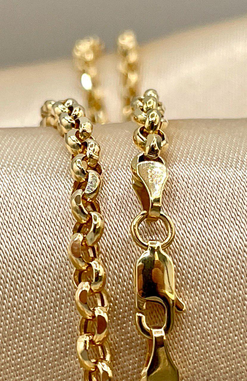 14K Solid Gold Rolo Necklace Chain, Real Gold Chain,(4mm) Thickness, Classic & Durable Design, Birthday Gift Her/Him!