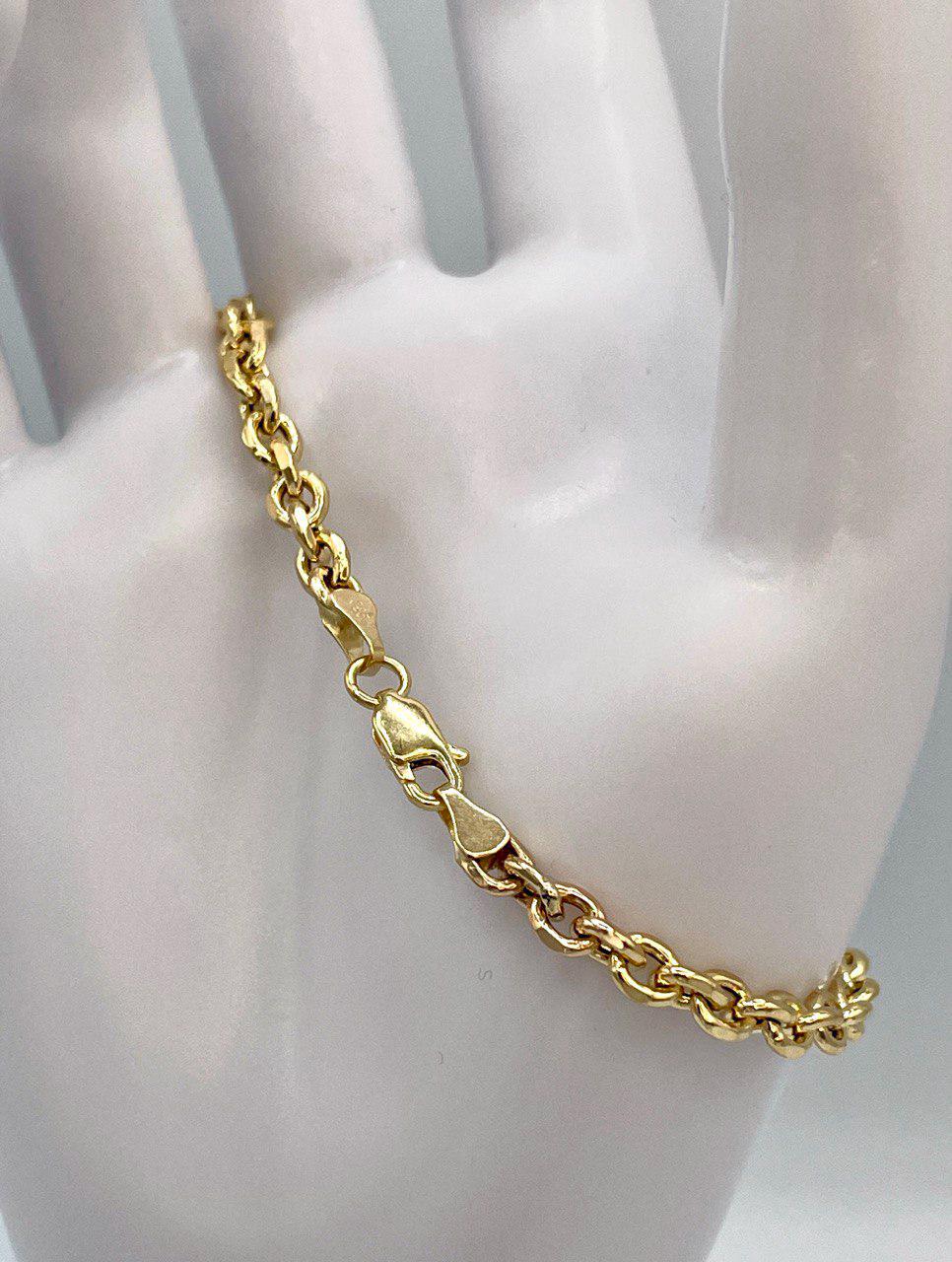 14K Solid Gold Cable Bracelet, Cable Link Chain Gold,Diamond Cut High Polish Solid Gold Chain-Stunning Shine & Detail,Birthday Gift Her/Him!