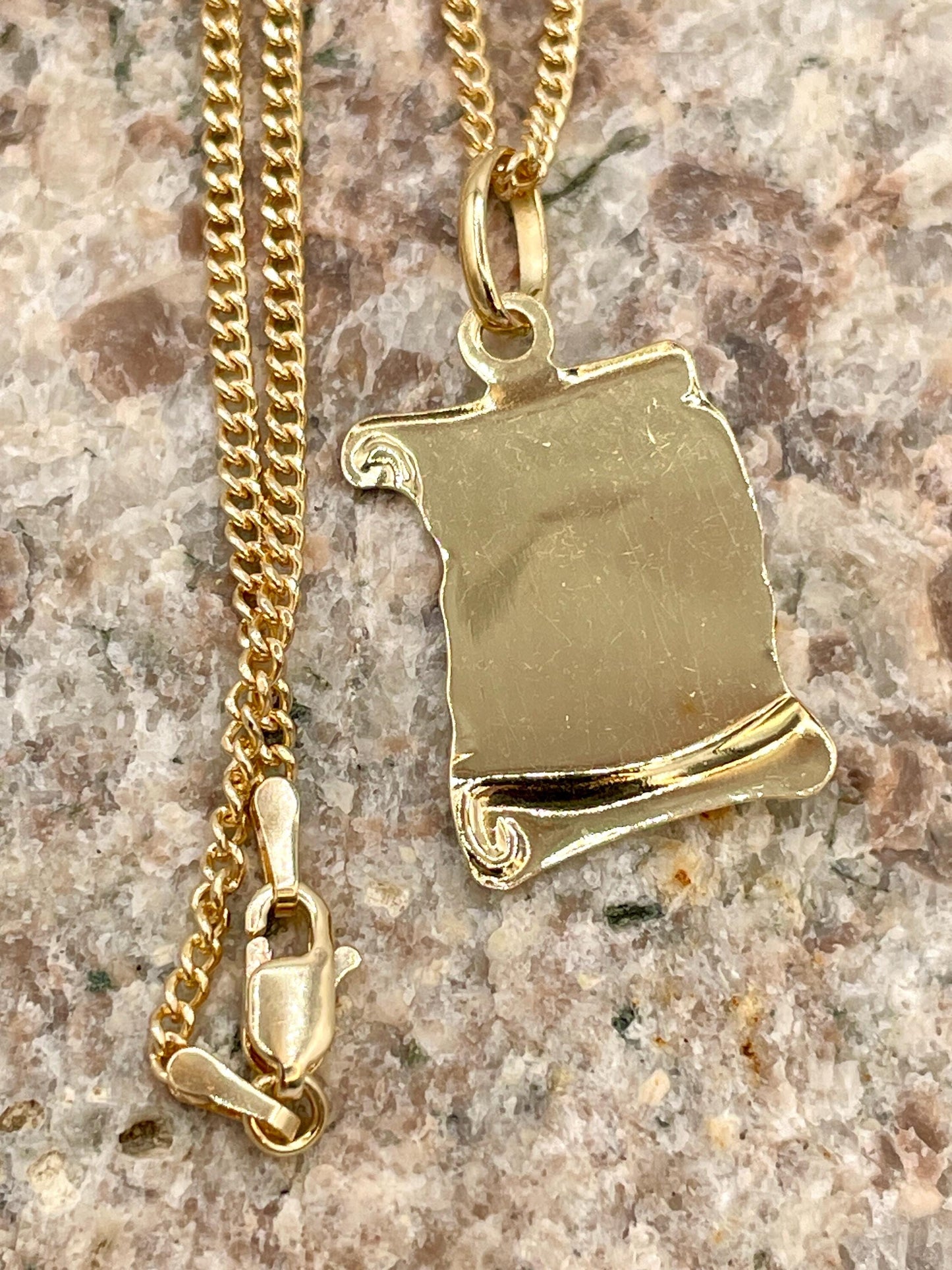 18K Gold Crucifix Necklace,2mmSolid Curb Chain, Diamond Cut Cross Chain,Christ Necklace Charm Religious Jewelry,Birthday Gift For Men/Women!