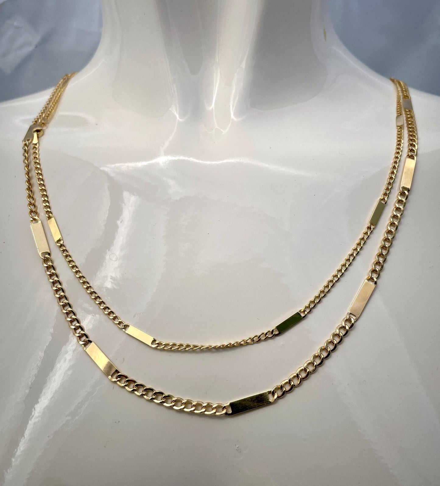 14K Solid Gold Vintage Style/Miami Cuban Link Chain Necklace/14K Cuban Necklace/3.5mm/2.5mm,24"-26" Link Cuban Chain Men&Woman/Birthday Gift