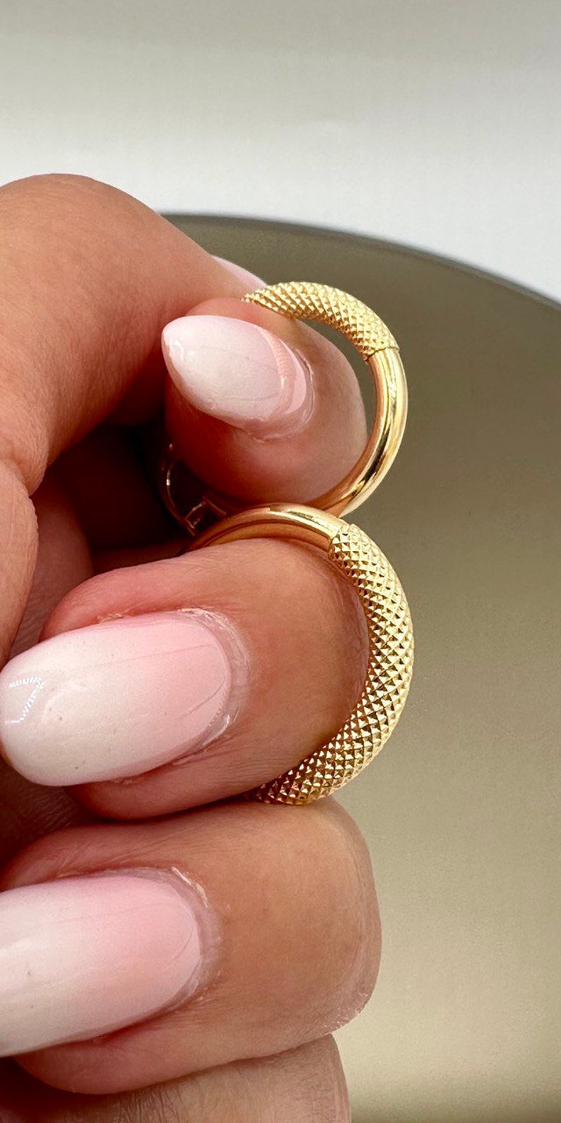 18K Real Gold Thick Hoop Earrings, Chunky Hoops, Polished Chunky Gold Hoop Earrings, Hoops for Women,18K Gold Hoop Earrings Gift for Her!