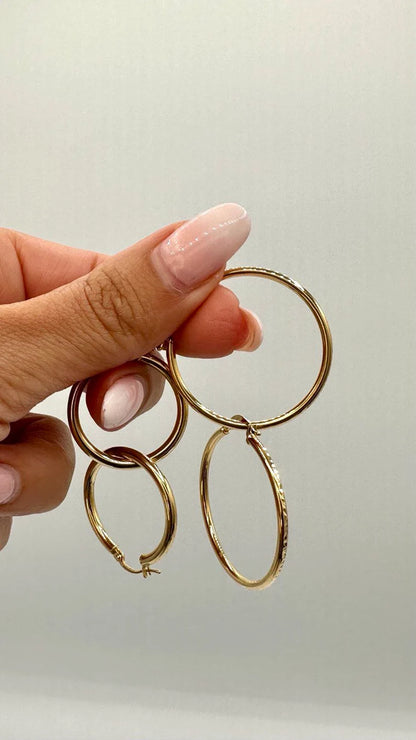 18K Gold Hoop Earrings,Real Gold, Latch back Closer,. A Must-Have Style! Classic Staple! A Perfect Gift For Every Ceremony!