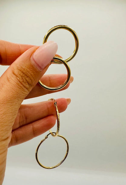 18K Gold Hoop Earrings,Real Gold, Latch back Closer,. A Must-Have Style! Classic Staple! A Perfect Gift For Every Ceremony!