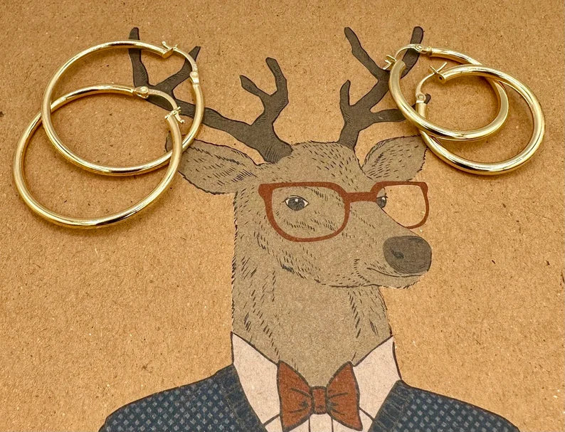 18K Gold Hoop Earrings,Real Gold, Latch back Closer,. A Must-Have Style! Classic Staple! A Perfect Gift For Every Ceremony!