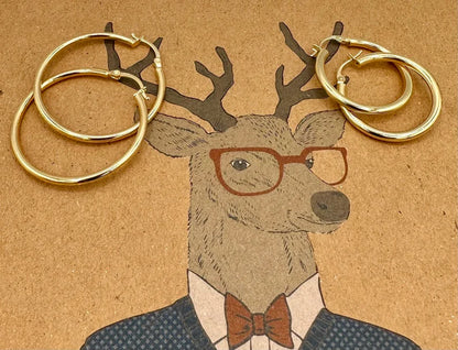 18K Gold Hoop Earrings,Real Gold, Latch back Closer,. A Must-Have Style! Classic Staple! A Perfect Gift For Every Ceremony!