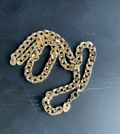 18k GOLD Curb(7.5mm), link Chain Necklace ,18kReal Gold curb,christmas Gift,Unisex Gold chain,18k GOLD Chain,Birthday Gift,Ladies 18 Gold.
