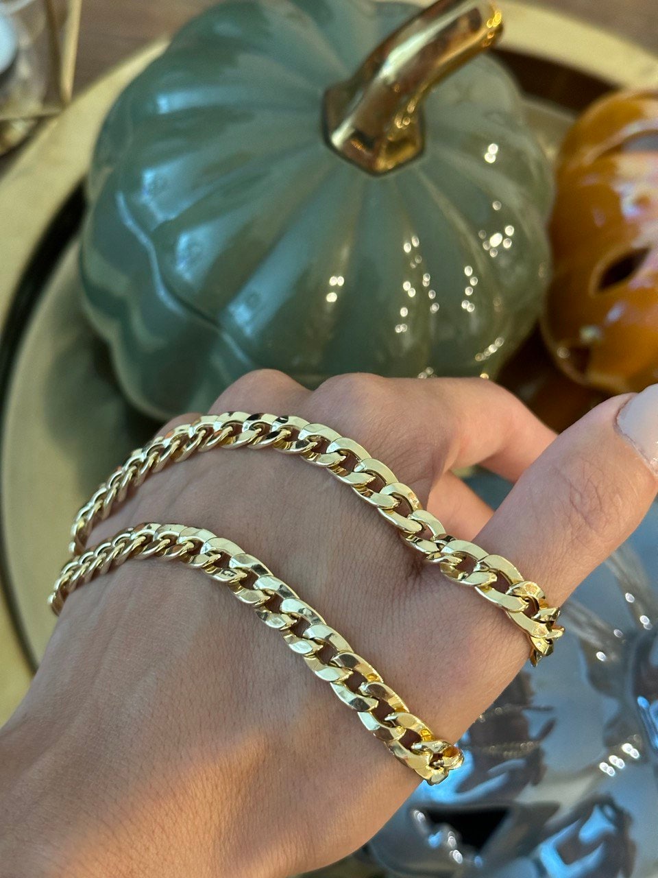18k GOLD Curb(7.5mm), link Chain Necklace ,18kReal Gold curb,christmas Gift,Unisex Gold chain,18k GOLD Chain,Birthday Gift,Ladies 18 Gold.