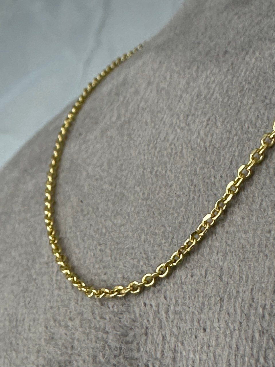 18k Real  GOLD  CABLE SOLID chain, Real Gold, Christmas Gift ,Solid 18k Gold ,Yellow gold ,unisex Gift ,Birthday Gift, anniversary Gift.