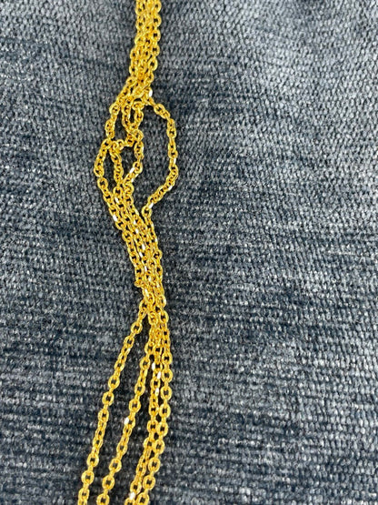 18k Real  GOLD  CABLE SOLID chain, Real Gold, Christmas Gift ,Solid 18k Gold ,Yellow gold ,unisex Gift ,Birthday Gift, anniversary Gift.