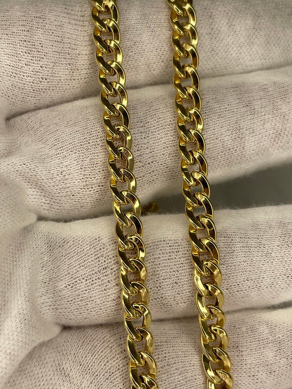 18K REAL GOLD CURB Link Necklace (5.5MM) ,18K Gold Curb, Christmas Gift, Birthday Gift, Anniversary Gift, Ladies Gift,For Her,For Him.