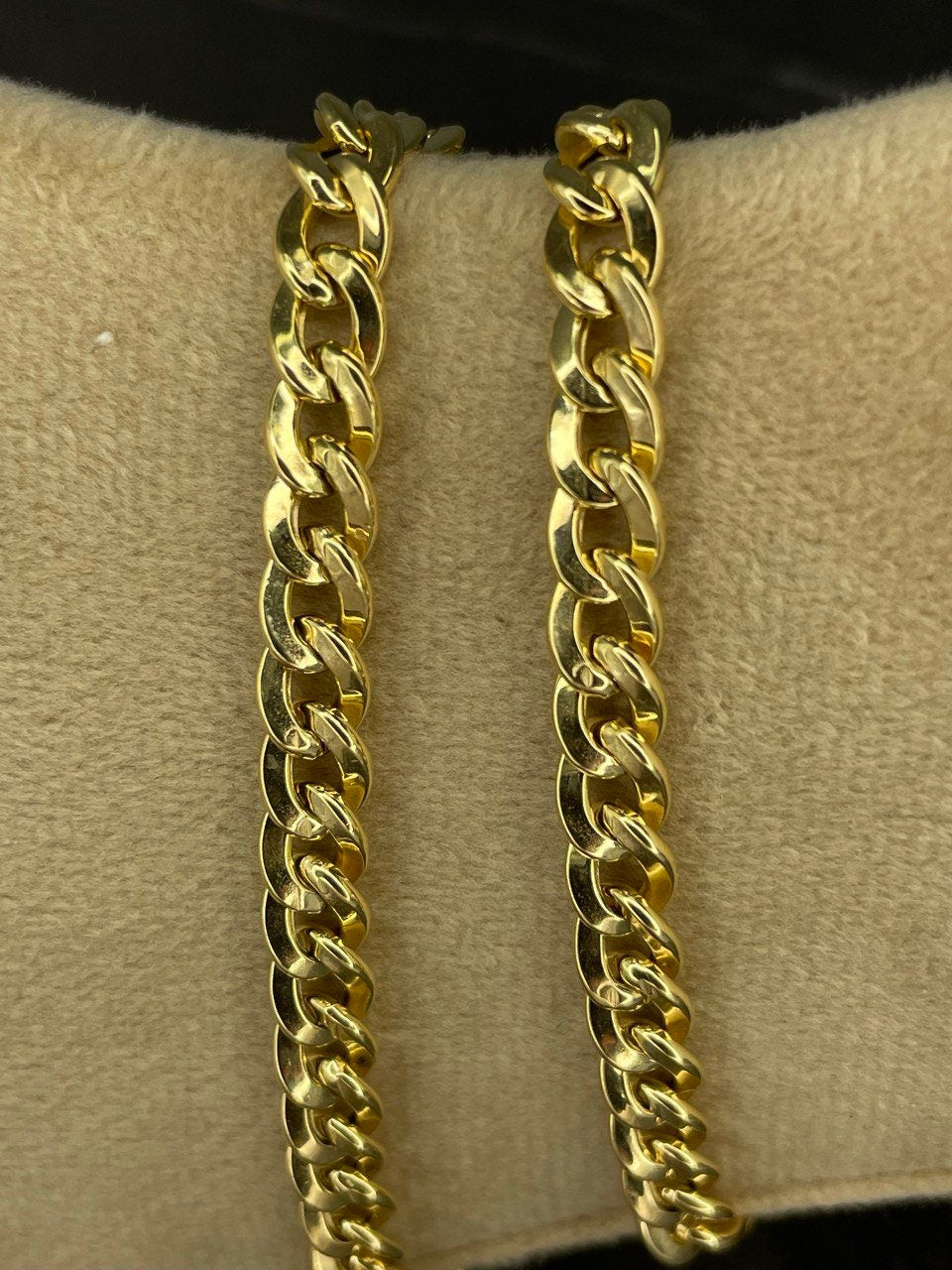 18K REAL GOLD CURB Link Necklace (5.5MM) ,18K Gold Curb, Christmas Gift, Birthday Gift, Anniversary Gift, Ladies Gift,For Her,For Him.