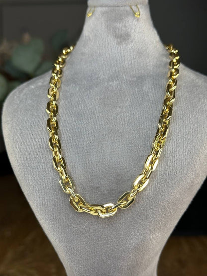 18K GOLD CABLE PARALLEL(6MM)20"22"24", Christmas Gift, Unisex Gold, Birthday Gift, For her, For him, Anniversary  Gift, Real Gold Necklace.