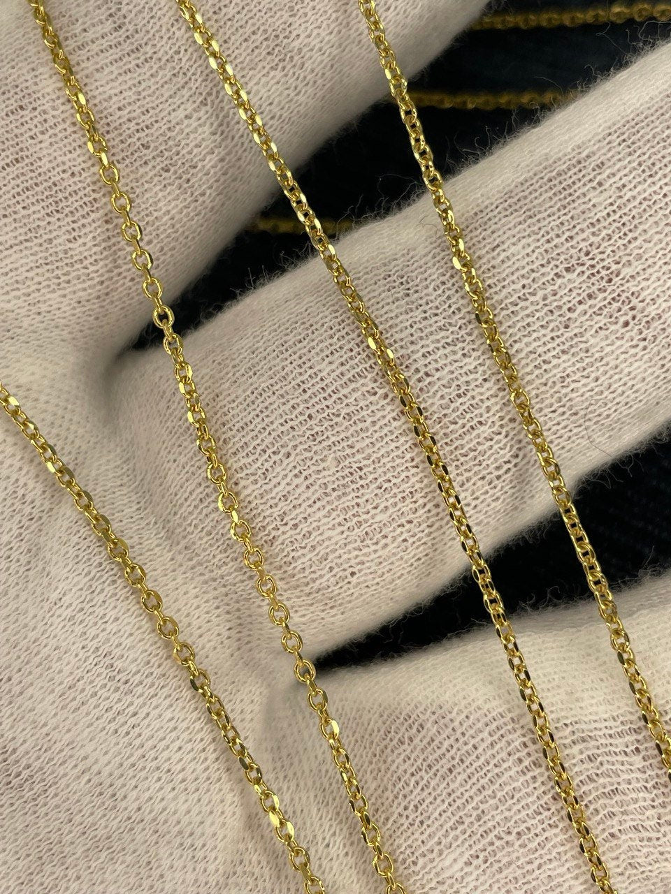 18k Real  GOLD  CABLE SOLID chain, Real Gold, Christmas Gift ,Solid 18k Gold ,Yellow gold ,unisex Gift ,Birthday Gift, anniversary Gift.