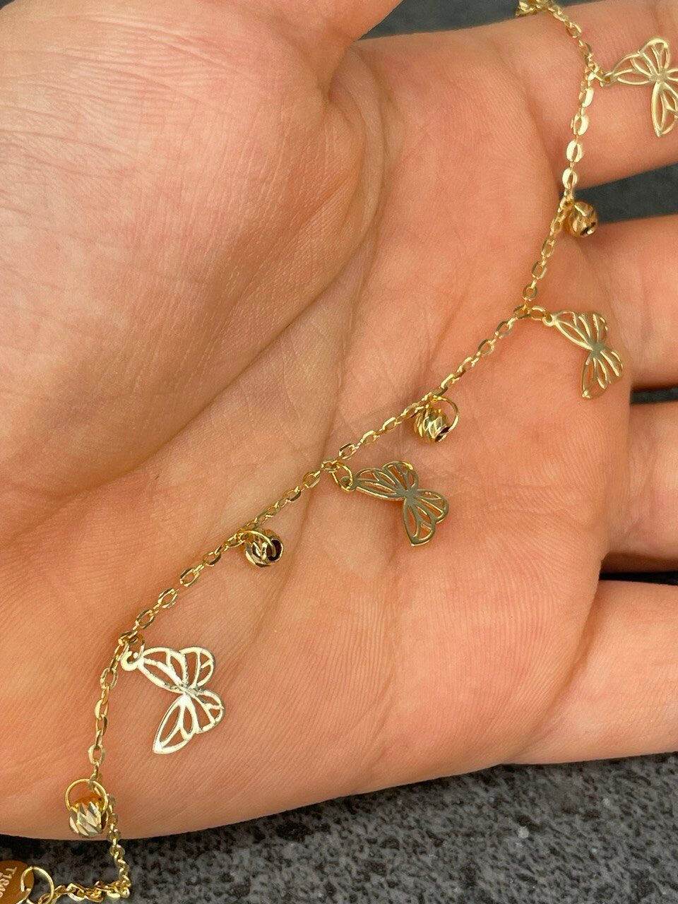 18K GOLD CHARM BRACELET(7.5"), Rael Gold, Christmas Gift, Birthday Gift, Anniversary Gift, For Her, Girlfriend Gift.