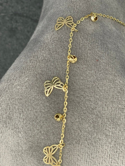 18K GOLD CHARM BRACELET(7.5"), Rael Gold, Christmas Gift, Birthday Gift, Anniversary Gift, For Her, Girlfriend Gift.