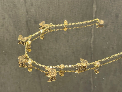 18K GOLD CHARM BRACELET(7.5"), Rael Gold, Christmas Gift, Birthday Gift, Anniversary Gift, For Her, Girlfriend Gift.