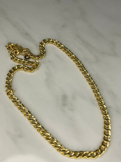 18K REAL GOLD CURB Link Necklace (5.5MM) ,18K Gold Curb, Christmas Gift, Birthday Gift, Anniversary Gift, Ladies Gift,For Her,For Him.